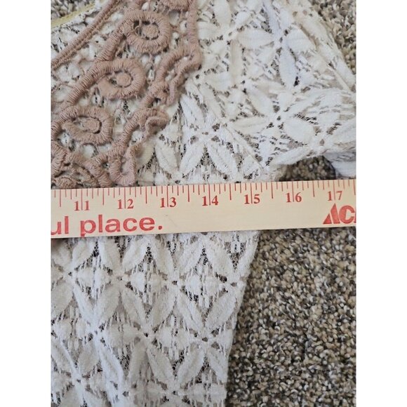 Y2k Nicole Marie Crochet Lace Mini Dress SZ Small Boho Coastal Cowgirl Beachy - Picture 7 of 8
